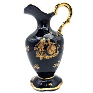 Porcelaine D'Art Limoges France Courting Couple Creamer Pitcher Bud Vase 6"